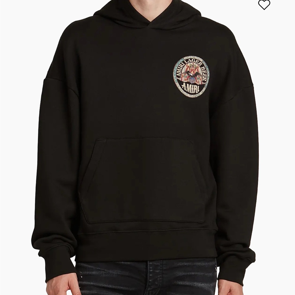 AMIRI Black Graphic Hoodie for Men